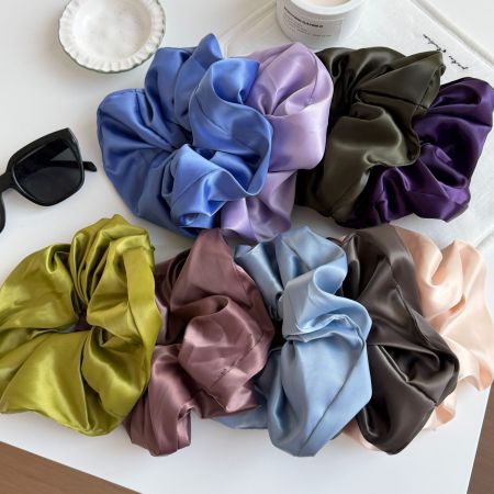 Chouchous classiques en tissu uni pour femmes 2