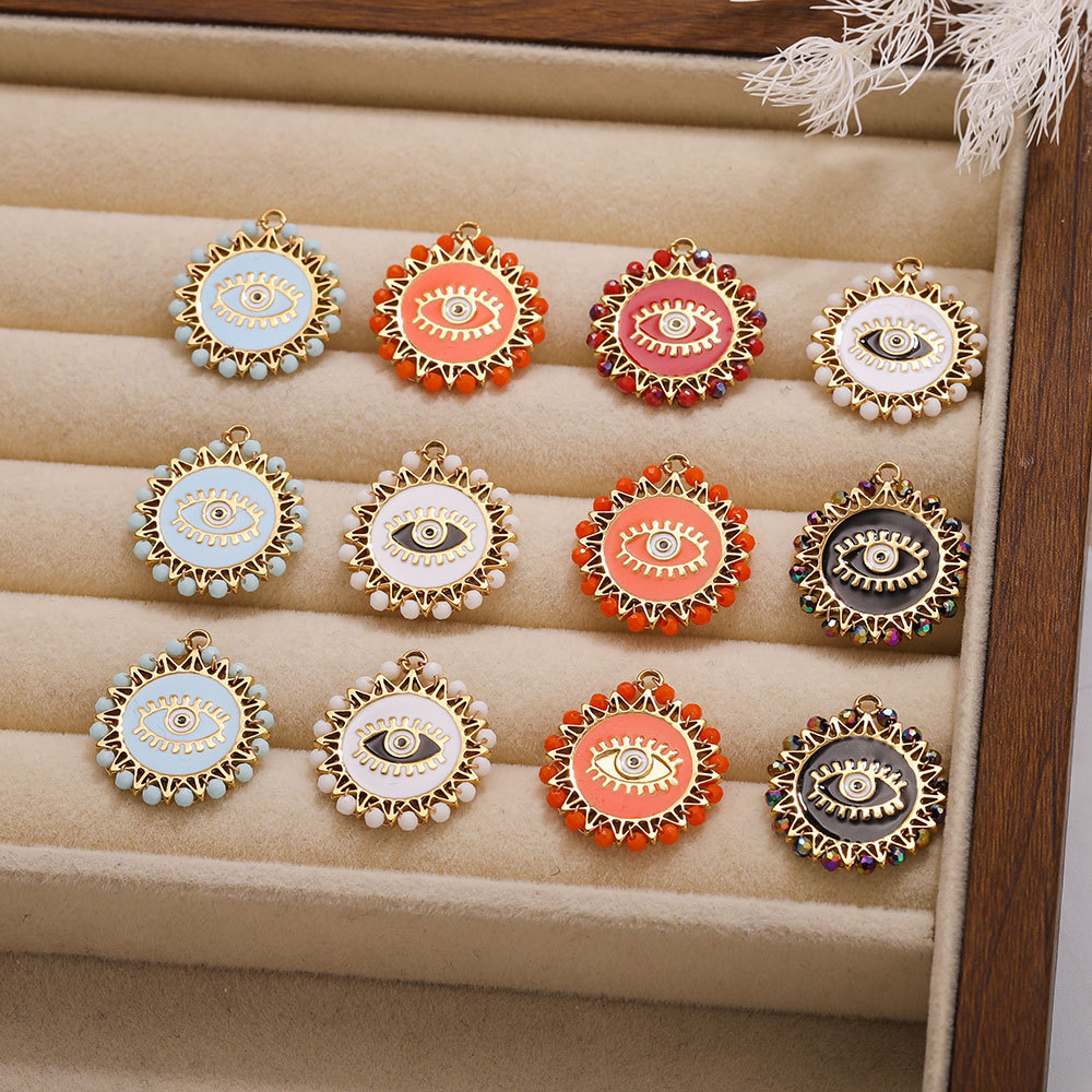 Pendentifs Pour Femmes, Style Œil De Diable, En Acier Inoxydable, Couleur Or, À Faire Soi-Même (Série Classique) Image3