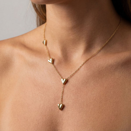 Collier chaîne cœur élégant et simple en acier inoxydable étanche couleur or pour femme 2