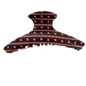 Pinces À Cheveux Rétro En Forme De Cœur À Pois En Pvc Pour Femmes, Collection Simple Series h5 Image5