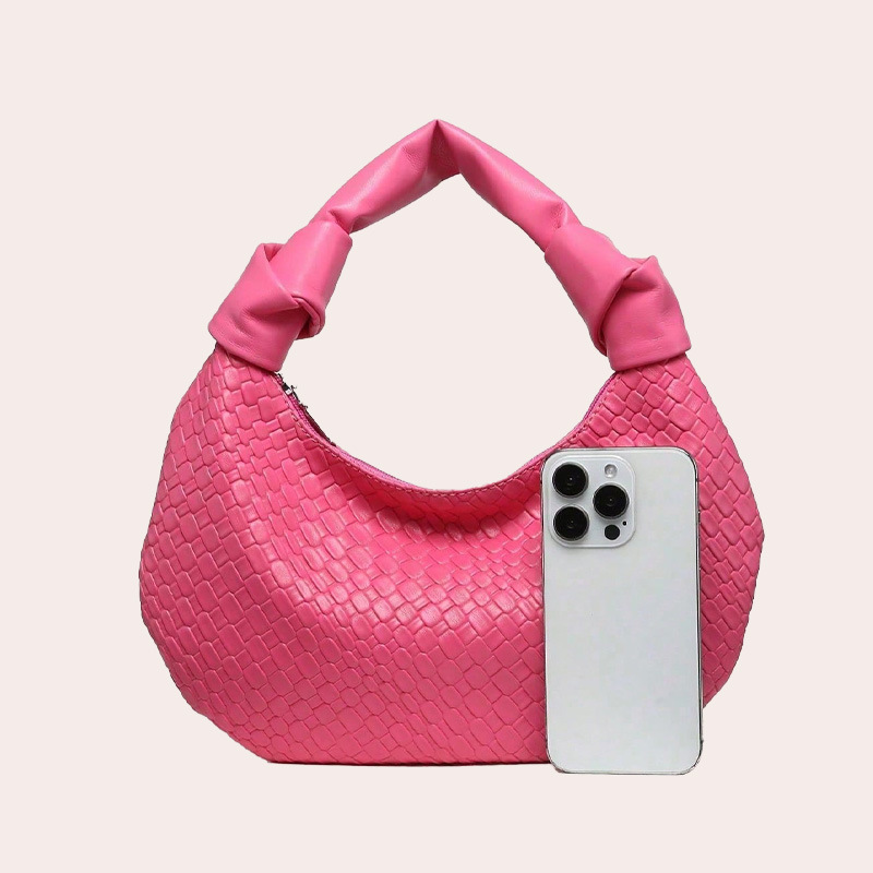 Sac Demi-Lune Pour Femme En Pu Uni, Style Parisien Chic h5Image4