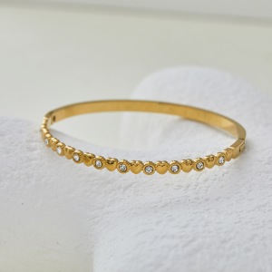Bracelets Pour Femmes De Luxe, En Acier Inoxydable Imperméable, De Forme Irrégulière Et De Couleur Dorée h5 Image4
