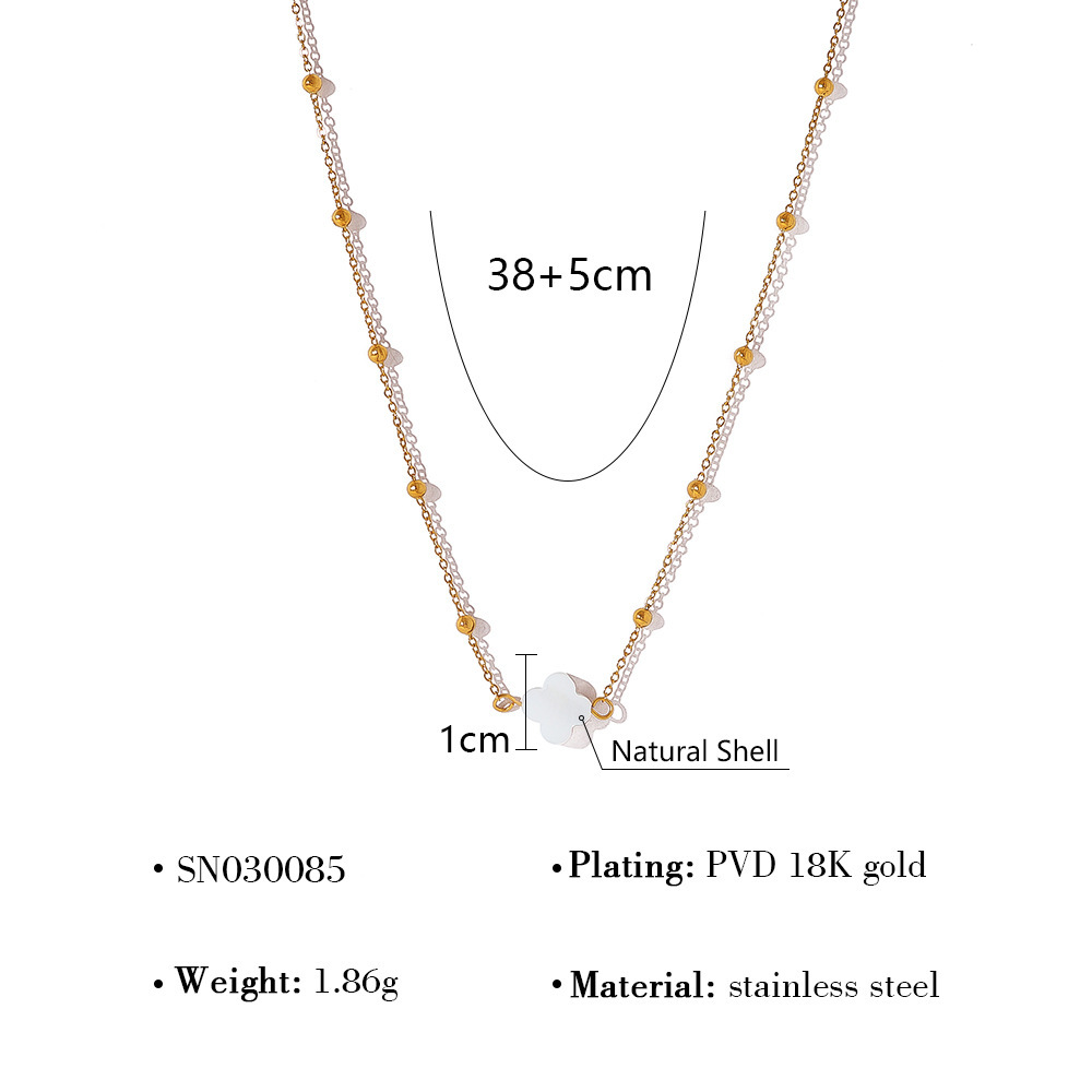 Colliers Pendentifs Romantiques Et Décontractés Pour Femmes, En Acier Inoxydable, Étanches, Couleur Or, Avec Perles De Pierre Naturelle Et Lettres. 
