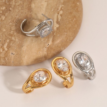 Boucles d'oreilles puces pour femmes, en acier inoxydable, couleur or, forme géométrique simple