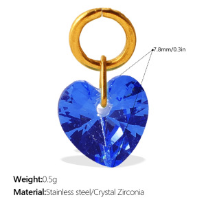 Pendentif Femme Simple Series Daily Heart En Acier Inoxydable Étanche Couleur Or Avec Zircon h5