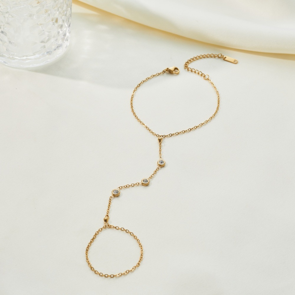 Bracelet Chaîne Femme Simple Series Daily Irregular Shape Chain En Acier Inoxydable Étanche Couleur Or Image3