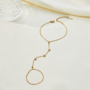 Bracelet Chaîne Femme Simple Series Daily Irregular Shape Chain En Acier Inoxydable Étanche Couleur Or h5 Image3