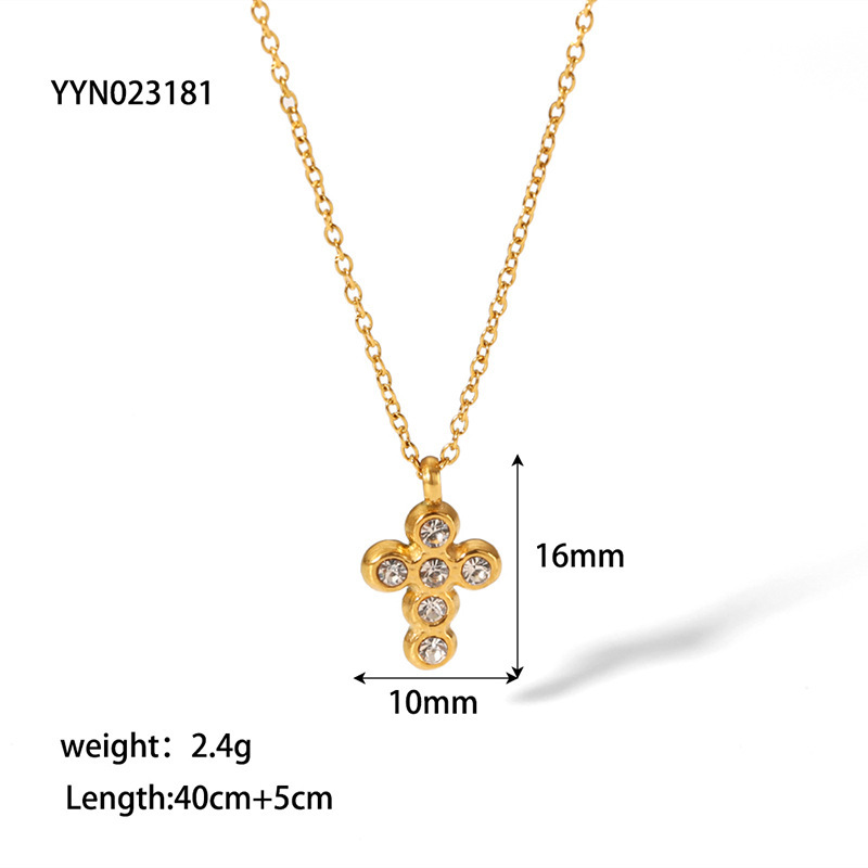 Boucles D'Oreilles Puces Simple Series Daily Cross En Acier Inoxydable Étanches Pour Femmes 