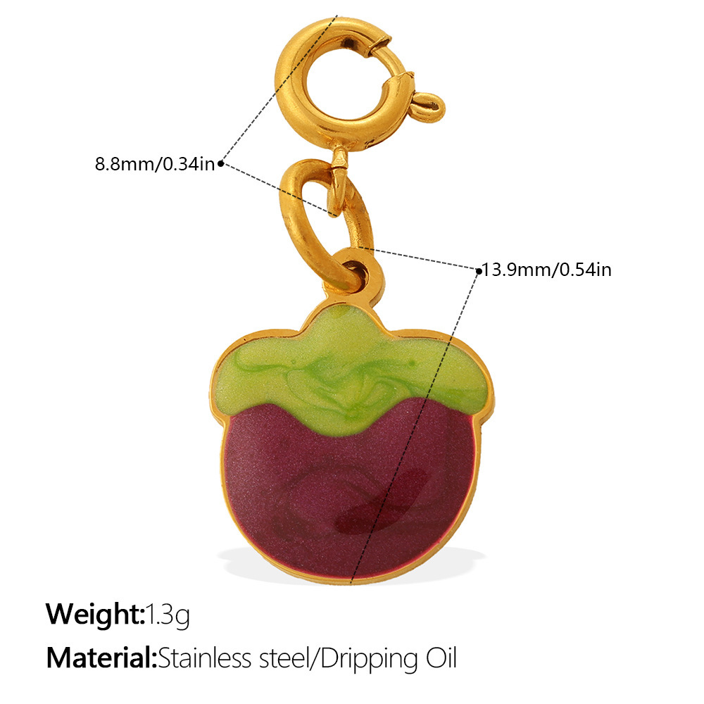Pendentifs En Acier Inoxydable Émaillé, Forme Alimentaire, Couleur Or, Étanches, À Faire Soi-Même