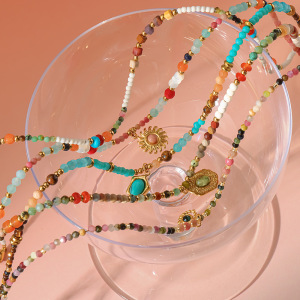 Colliers De Perles Bohèmes De Forme Irrégulière, Ornés De Pierres Naturelles Couleur Or, Pour Femmes. h5 Image4