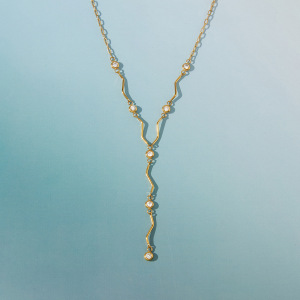 Colliers Pendentifs Pour Femmes En Acier Inoxydable, Couleur Or, Avec Zircon, Lignes Simples Et Étanches h5 Image4