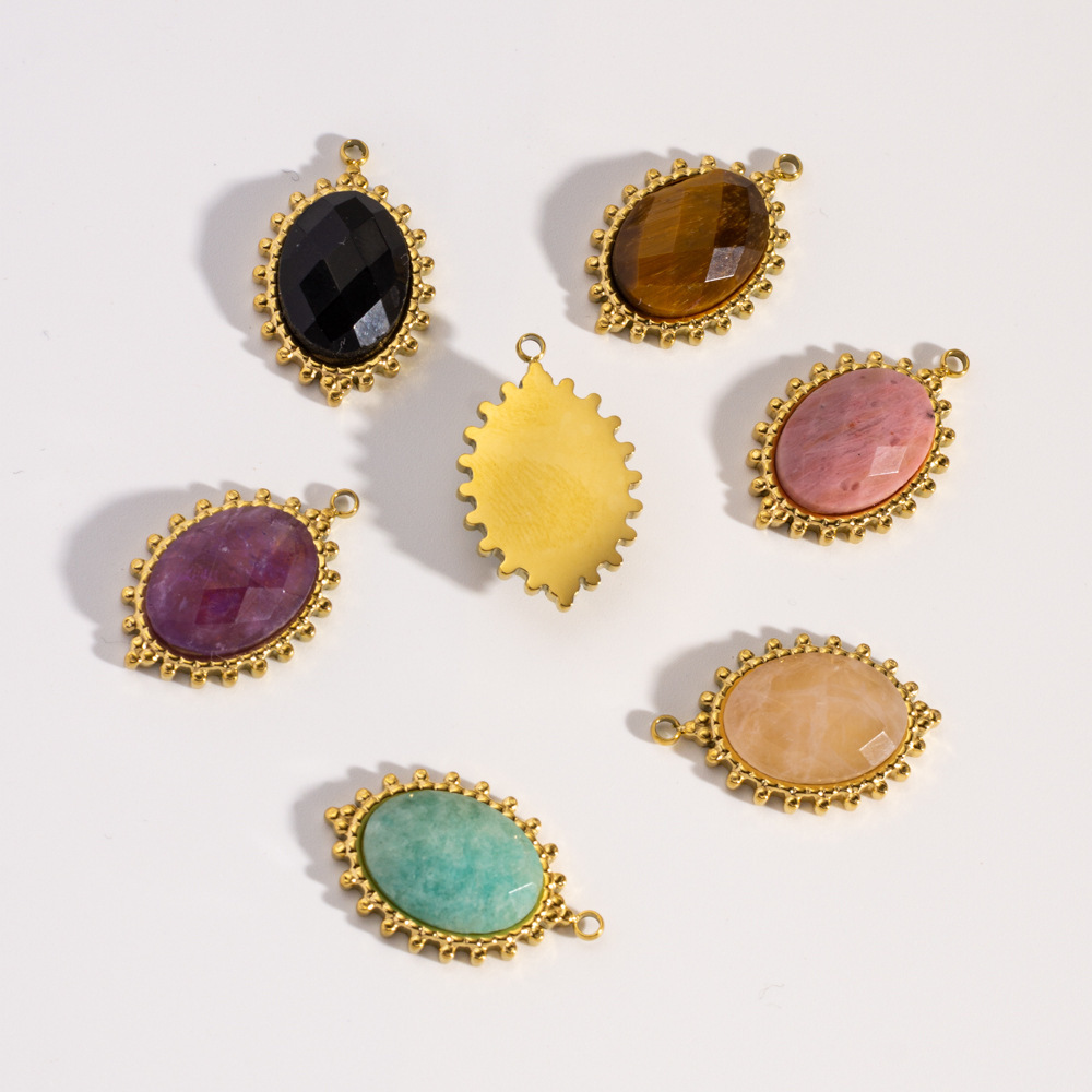 Pendentifs Pour Femmes En Pierres Naturelles Couleur Or, Collection Simple Series Diy, En Forme De Goutte Image3