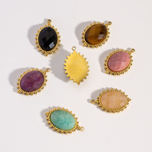 Pendentifs Pour Femmes En Pierres Naturelles Couleur Or, Collection Simple Series Diy, En Forme De Goutte h5 Image3