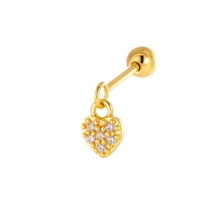 Boucles D'Oreilles Piercing Femme En Zircon Couleur Cuivre Doré Cerise h5 Image7