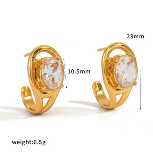 Boucles D'Oreilles Puces Pour Femmes, En Acier Inoxydable, Couleur Or, Forme Géométrique Simple h5 