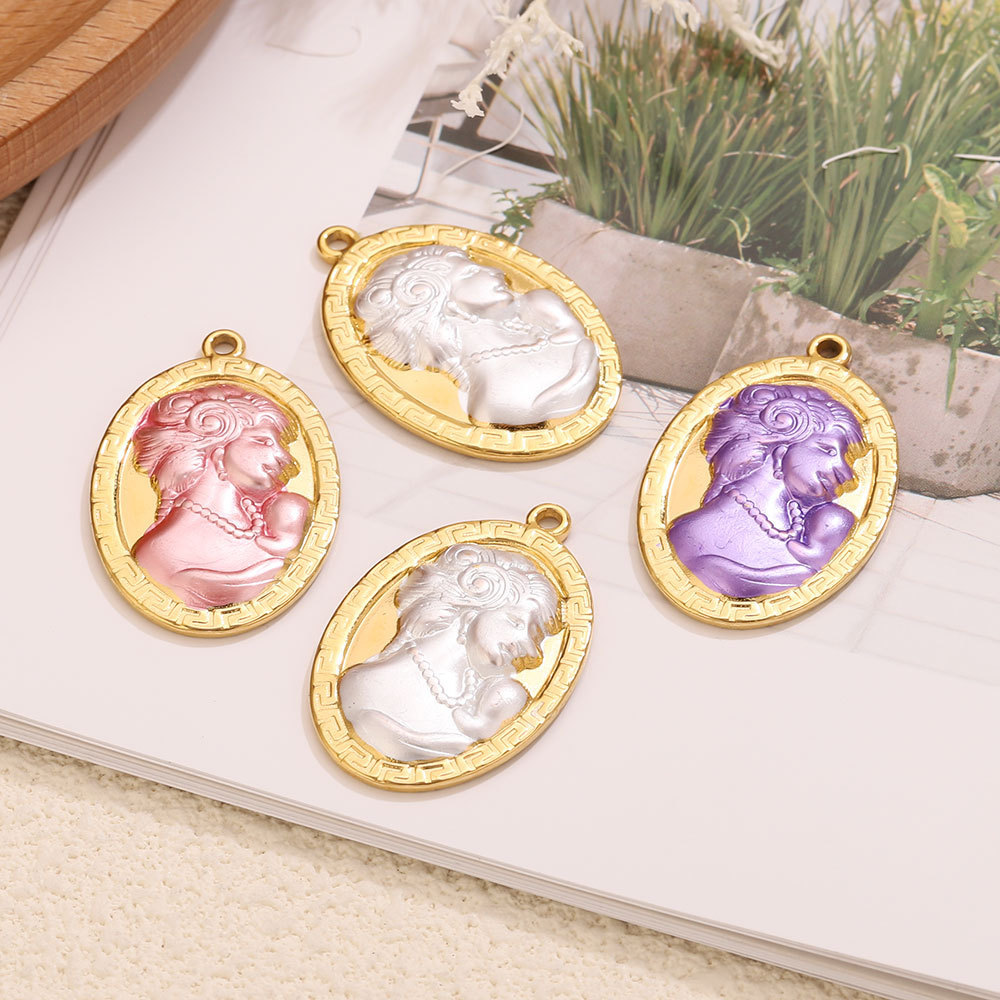 Pendentifs Pour Femmes En Acier Inoxydable, Couleur Or, Étanches, De La Série Classique « Ange À Faire Soi-Même » Image3