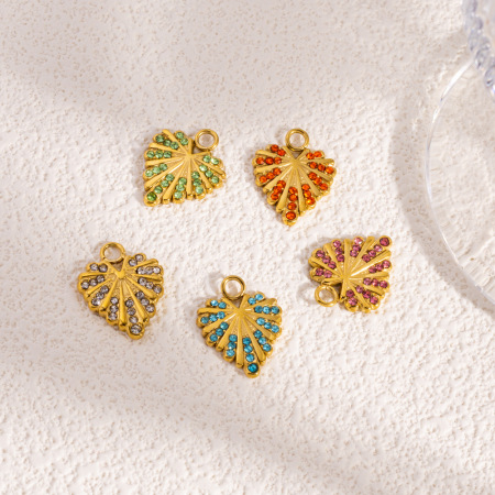 Pendentifs pour femmes en forme de cœur, étanches, en acier inoxydable, couleur or, de la série Simple à faire soi-même