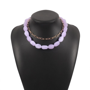 Colliers De Perles Romantiques Pour Femmes, En Résine Acrylique Et Perles Multicolores. h5 