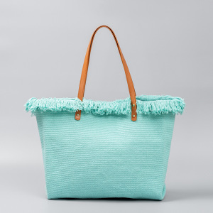 Sac Cabas Femme En Toile Unie À Pompons, Style Décontracté h5