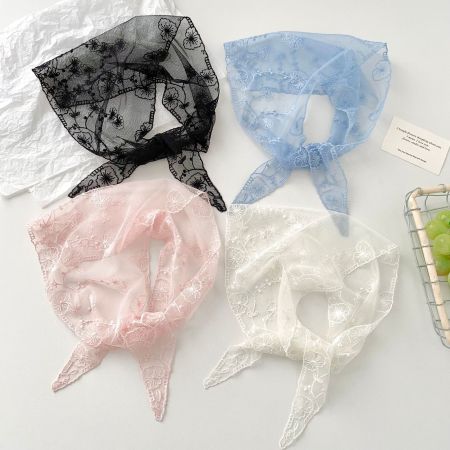 Écharpes d'été pour femmes en dentelle à fleurs douces, collection romantique