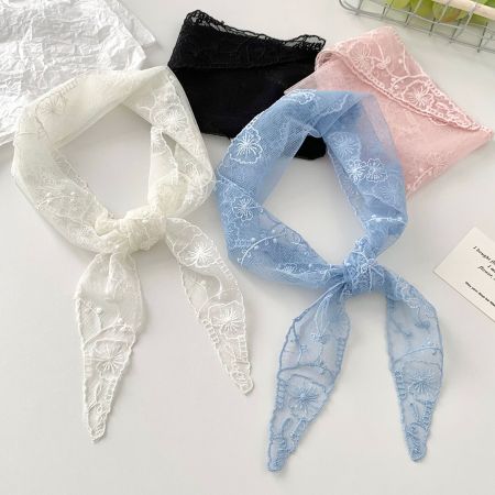 Écharpes d'été pour femmes en dentelle à fleurs douces, collection romantique 2