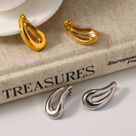 Boucles d'oreilles puces pour femmes, en acier inoxydable, étanches, couleur or, modèle goutte simple