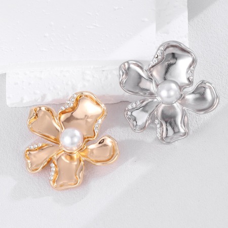Broches en alliage et perles artificielles, collection rétro simple