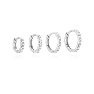 Boucles D'Oreilles En Moissanite Pour Femme, Série Simple Classic Circle, Plaquées Platine S925. h5 Image4