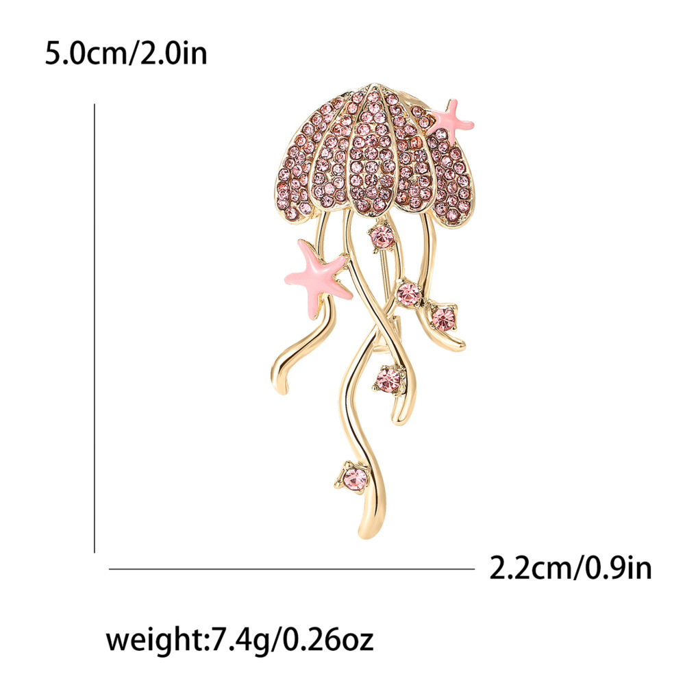 Broches En Strass Style Océanique, Collection Luxueuse « Méduses » 