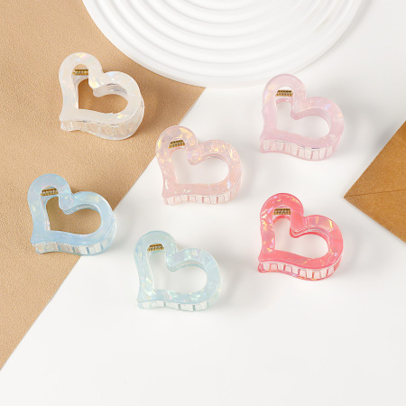Pinces à cheveux pour femmes Simple Series Sweet Heart, couleur unie, en acétate