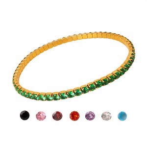 Bracelet Chaîne Luxueux Pour Femme En Acier Inoxydable, Étanche, Couleur Or, Orné De Zircon. h5 Image4