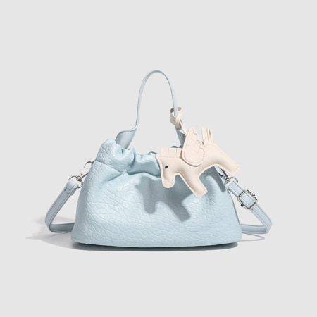 Sac seau minimaliste à motif animalier uni et froncé pour femme