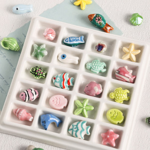 1 Sachet De Perles En Céramique En Forme De Poisson Mignon (2 Pièces Par Sachet) h5 Image4