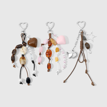Breloques pour sac femme en alliage, perles en forme de cœur de forme irrégulière, collection Simple Series Daily