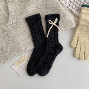 Chaussettes Mi-Mollet Élégantes Et Unies À Rebond Élevé h5 