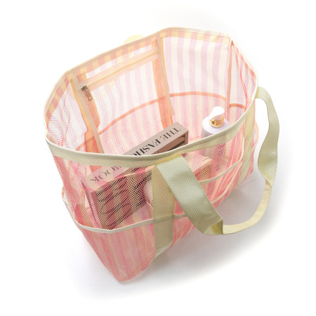 Sac cabas femme à rayures imprimées style vacances, couleurs assorties 2