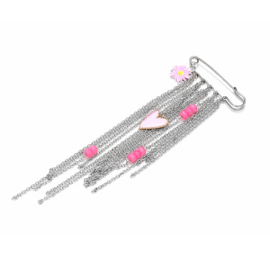 Broches En Alliage En Forme De Cœur À Pompon Et Fleur h5 Image3
