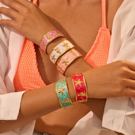 Bracelets manchettes pour femmes Simple Series Daily Animal en acier inoxydable étanche couleur or