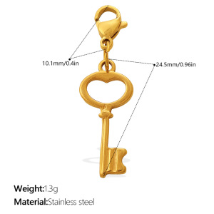 Cadenas À Clé Simple À Faire Soi-Même Pour Un Usage Quotidien, En Acier Inoxydable Étanche, Avec Pendentifs En Strass Couleur Or. h5 