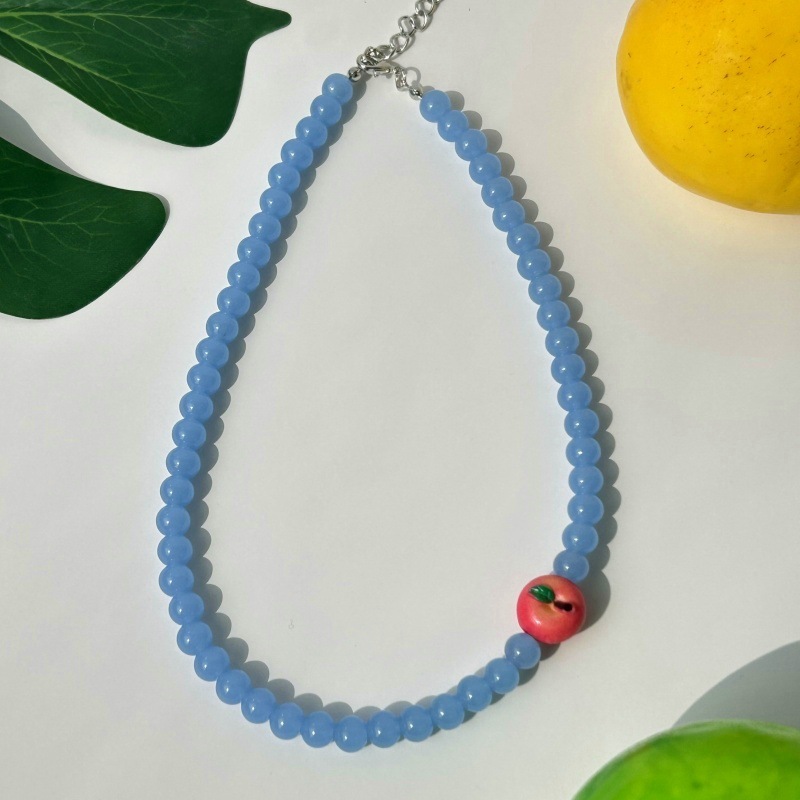 Colliers De Perles En Résine Pour Femmes, Ornés De Jolis Fruits