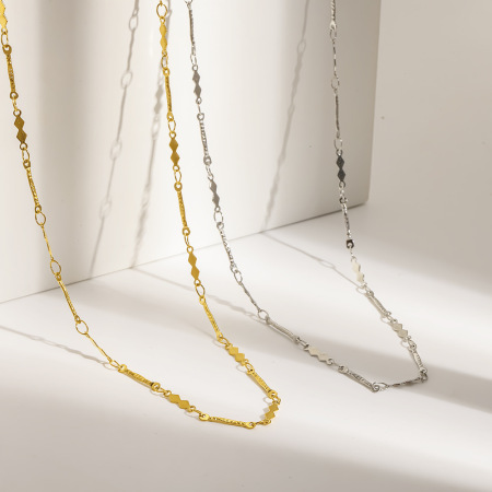 Colliers à maillons pour femmes, collection Simple Series Daily Chain, en acier inoxydable étanche, couleur or