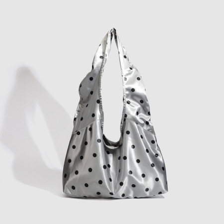 Sac cabas à pois froncés style parisien chic pour femme