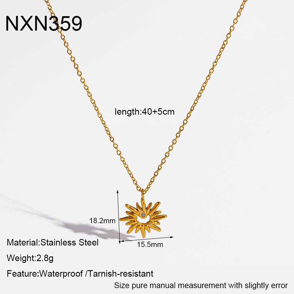 Colliers Pendentifs Pour Femmes En Acier Inoxydable, Couleur Or, Avec Strass Et Étoile Simple 