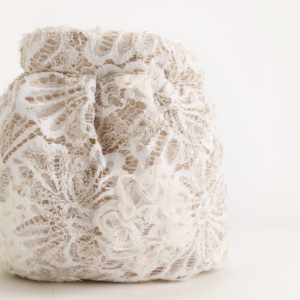 Sac À Main Pour Femme En Polyester Ajouré Brodé, Style Soirée h5Image2