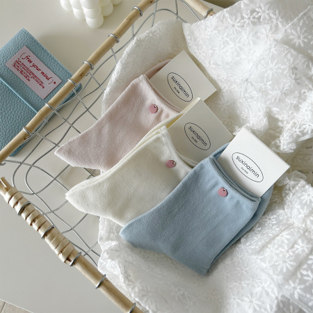 Chaussettes mi-mollet basiques à rebond élevé, couleur unie