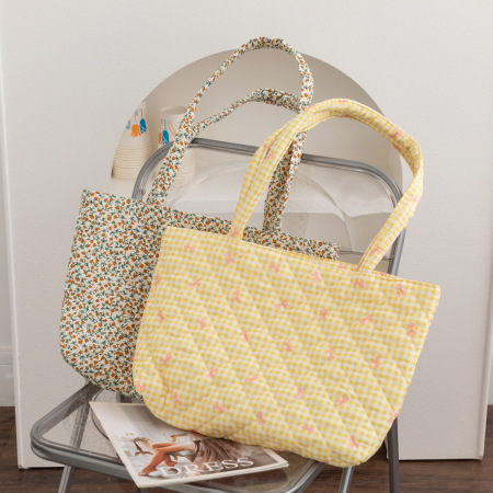 Sac fourre-tout femme décontracté à coutures matelassées et nœud papillon 2
