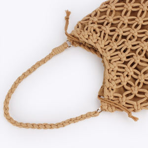 Sac Rond Pour Femme En Corde Tressée Tressée Style Décontracté h5 Image3