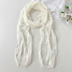 Écharpes D'Été Pour Femmes En Polyester À Fleurs Douces De La Série Simple h5