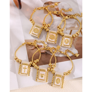 Bracelets À Breloques Pour Femmes Avec Plaque En Cuivre De La Série Classique h5 Image3