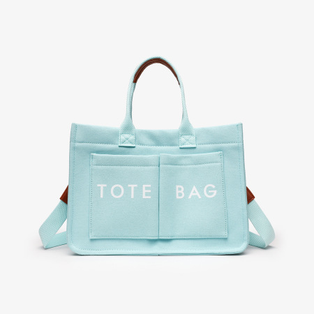 Sac cabas femme en toile unie patchwork style décontracté